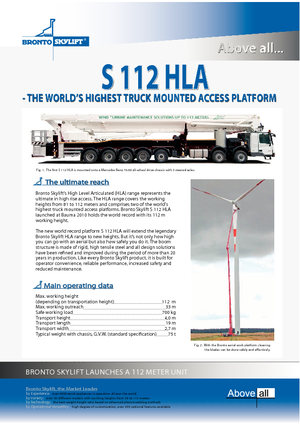 Автовишки з телескопічною стрілою Bronto Skylift S 112 HLA