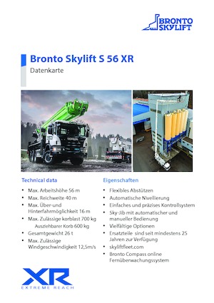 Автовишки з телескопічною стрілою Bronto Skylift S 56 XR