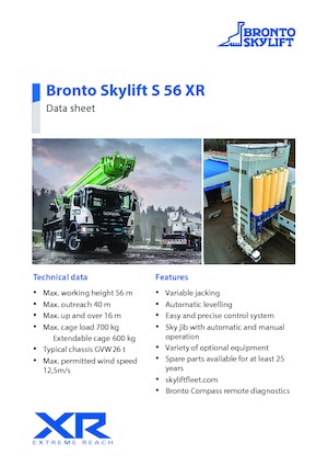 Автовишки з телескопічною стрілою Bronto Skylift S 56 XR