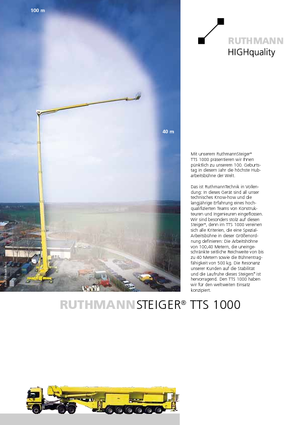 Автовишки з телескопічною стрілою Ruthmann TTS 1000