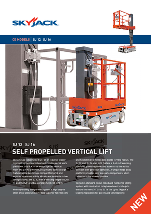 Підйомники з однією вертикальною щоглою Skyjack SJ 12