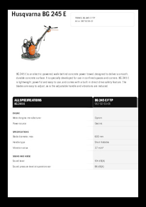 Мотоблоки Husqvarna BG 245E