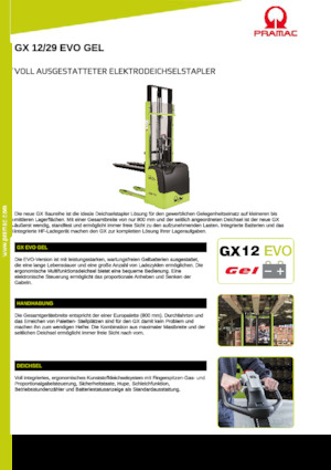 Рації PRAMAC Lifter GX 12/29 Evo Gel