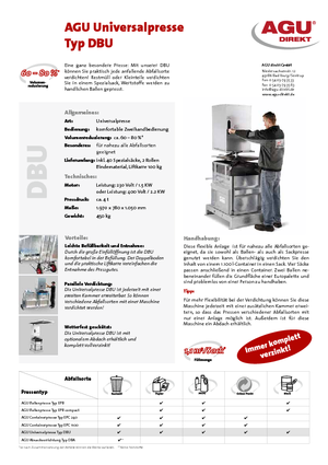 Преси для відходів AGU DBU-Tandem