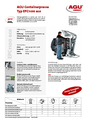 Преси для відходів AGU EPC 1100 eco