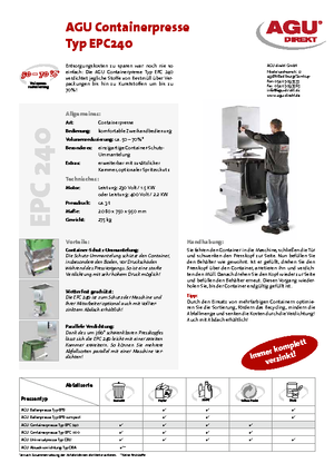 Преси для відходів AGU EPC 240