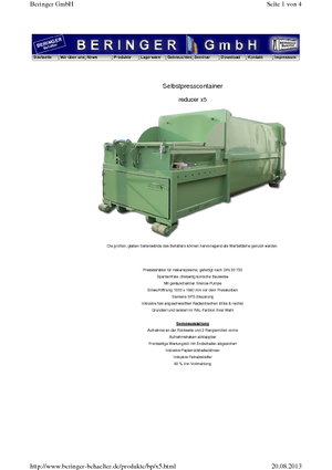 Преси для відходів Beringer reducer x 5 MB