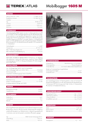 Колісні екскаватори Atlas 1605 M