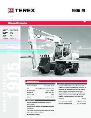 Колісні екскаватори Terex 1905M