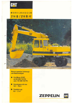 Колісні екскаватори Caterpillar 214B