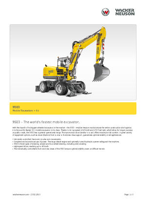 Колісні екскаватори Neuson 9503