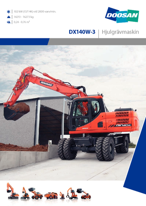 Колісні екскаватори Doosan DX140W-3