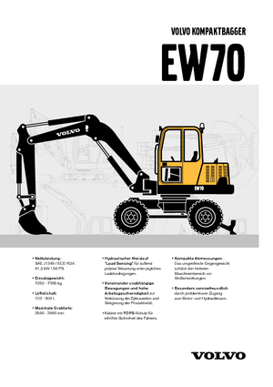 Колісні екскаватори Volvo EW70