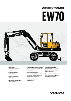 Колісні екскаватори Volvo EW70