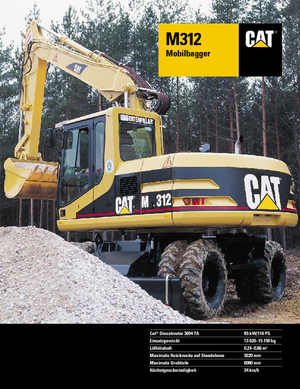 Колісні екскаватори Caterpillar M 312 Mono