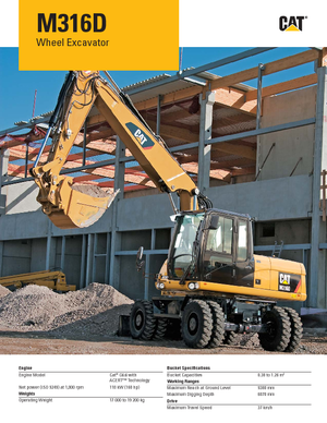 Колісні екскаватори Caterpillar M316D Mono