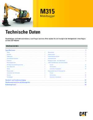 Колісні екскаватори Caterpillar M315