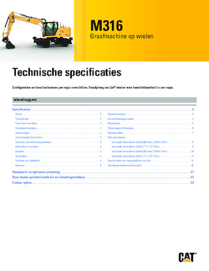 Колісні екскаватори Caterpillar M316