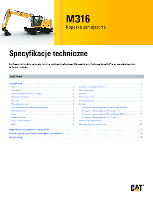 Колісні екскаватори Caterpillar M316
