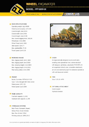 Колісні екскаватори PowerPlus PP180W-IX
