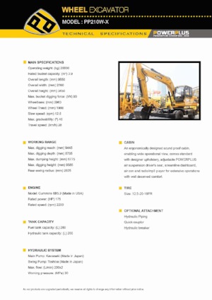 Колісні екскаватори PowerPlus PP210W-X