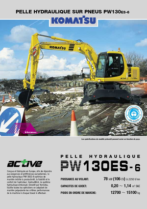 Колісні екскаватори Komatsu PW130-6