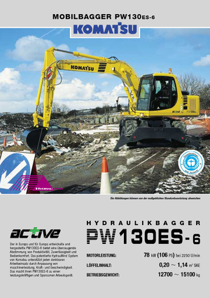 Колісні екскаватори Komatsu PW130-6