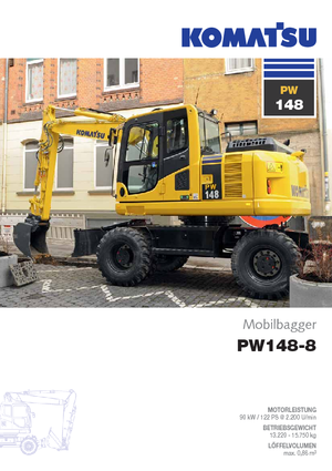 Колісні екскаватори Komatsu PW148-8