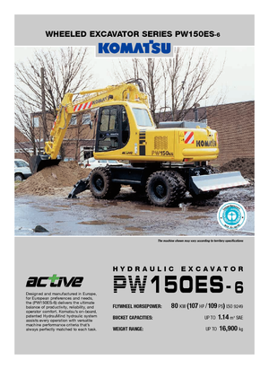Колісні екскаватори Komatsu PW150-6