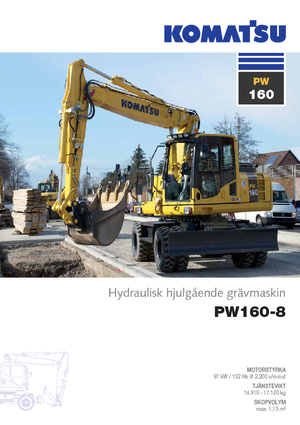 Колісні екскаватори Komatsu PW160-8