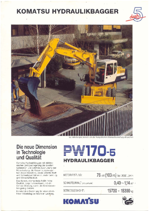 Колісні екскаватори Komatsu PW170-5