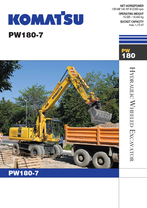 Колісні екскаватори Komatsu PW180-7E0