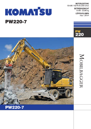 Колісні екскаватори Komatsu PW220-7
