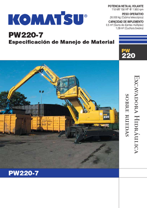 Колісні екскаватори Komatsu PW220-7MH