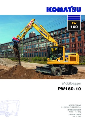 Колісні екскаватори Komatsu PW160-10 