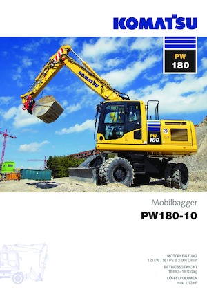 Колісні екскаватори Komatsu PW180-10