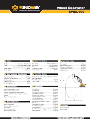 Колісні екскаватори Sinoway SWEL190