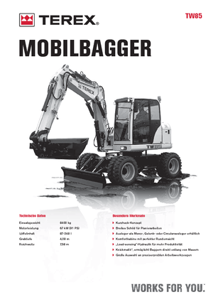 Колісні екскаватори Terex TW 85