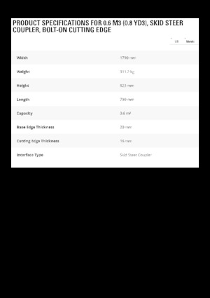 Ківш колісного навантажувача Caterpillar 0.6 m3