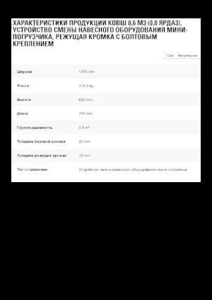 Ківш колісного навантажувача Caterpillar 0.6 m3