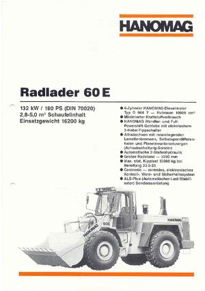 Колісні навантажувачі Hanomag 60 E