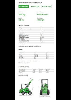 Колісні навантажувачі Avant Tecno Avant 523