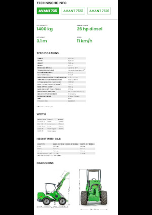 Колісні навантажувачі Avant Tecno Avant 735