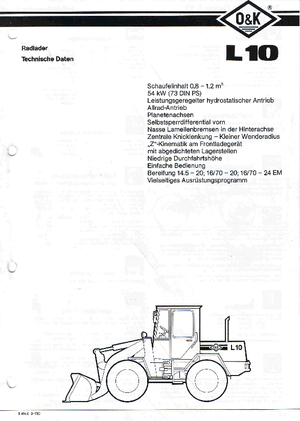 Колісні навантажувачі O&K L 10