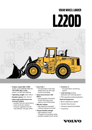 Колісні навантажувачі Volvo L220D