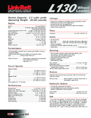 Колісні навантажувачі Link-Belt L130