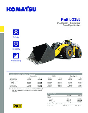 Колісні навантажувачі Komatsu P&H L-2350