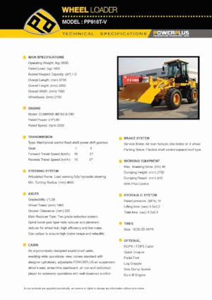 Колісні навантажувачі PowerPlus PP918T-V