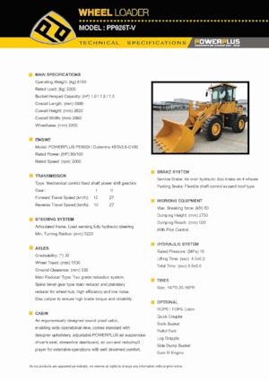 Колісні навантажувачі PowerPlus PP928T-V