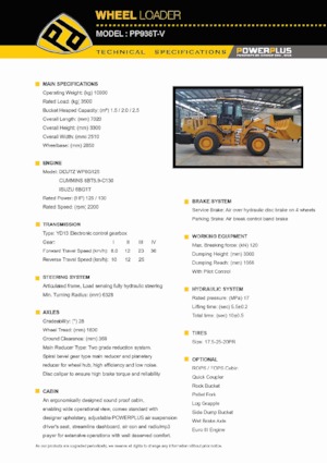 Колісні навантажувачі PowerPlus PP938T-V